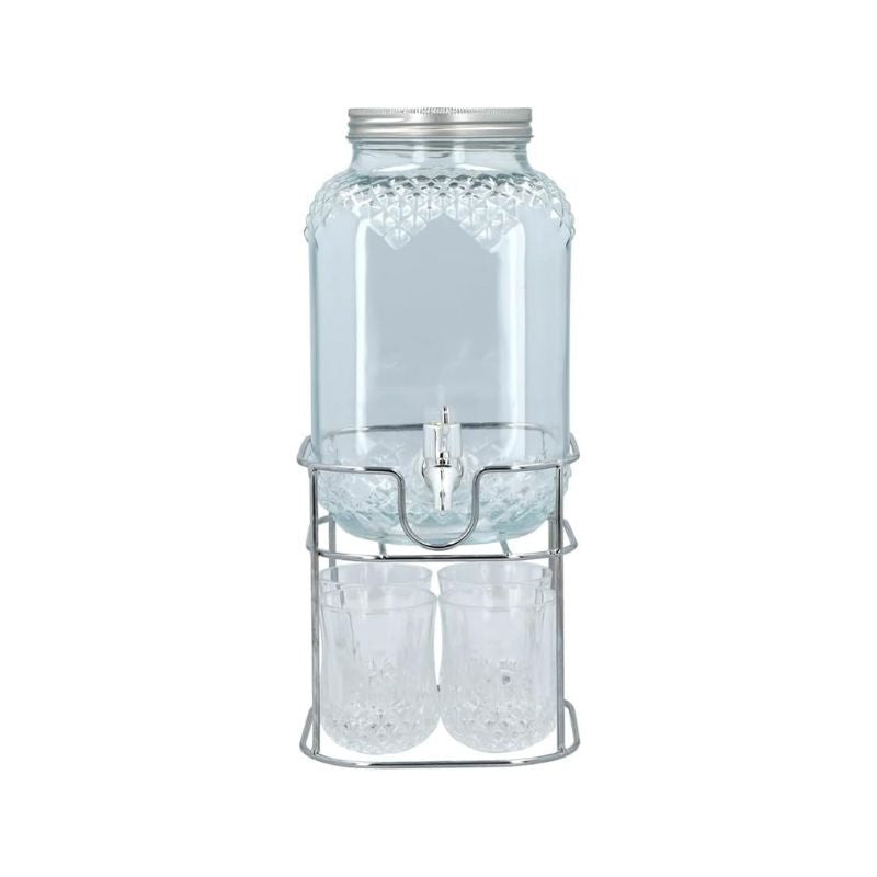 Glass Beverage Dispenser With  Stand