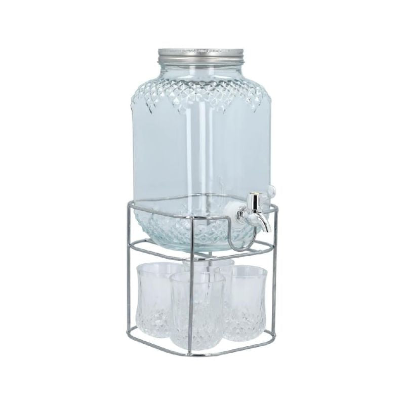 Glass Beverage Dispenser With  Stand