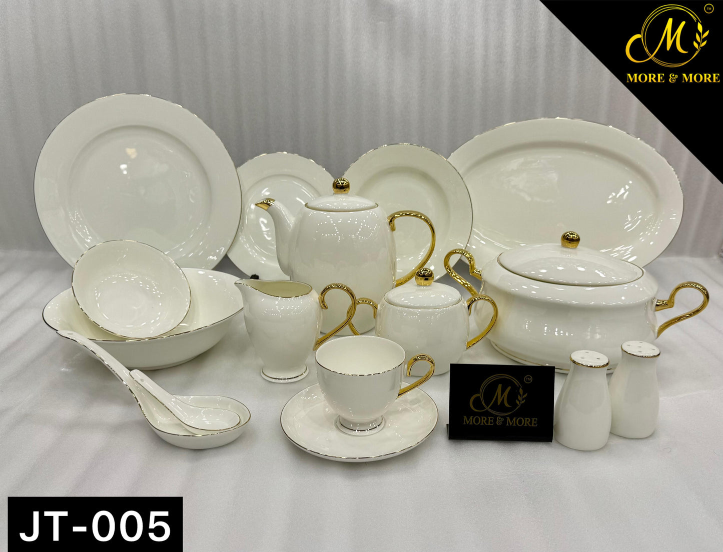 More & More Crockery Super Bone China Dinner Set – 73 Pcs (8-Person) – Design JT-005