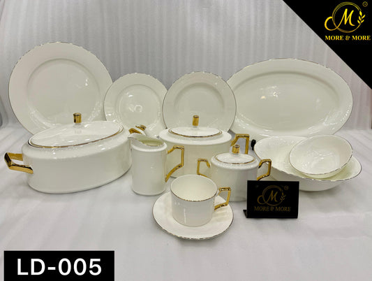 More & More Crockery Super Bone China Dinner Set – 61 Pcs (8-Person) – Design LD-005