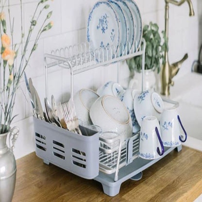 2 Tier Aluminum Dish Drying Rack