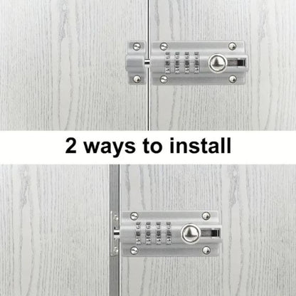 قفل مزلاج الباب، أقفال البوابة للسياج الخارجي، قفل الترباس المركب المكون من 4 أرقام، قفل البوابة الخارجية بدون مفتاح 