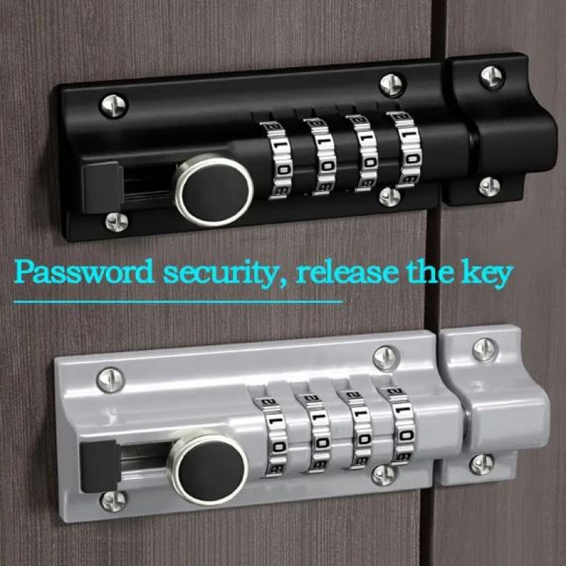 Door Latch Lock, Gate Locks For Outdoor Fence, 4 Digit Combination Bolt Lock, Outdoor Keyless Gate Lock