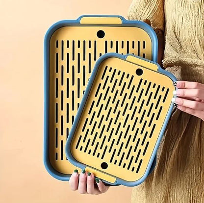 Double Layer Multi Purpose Plastic Dish Drain Tray