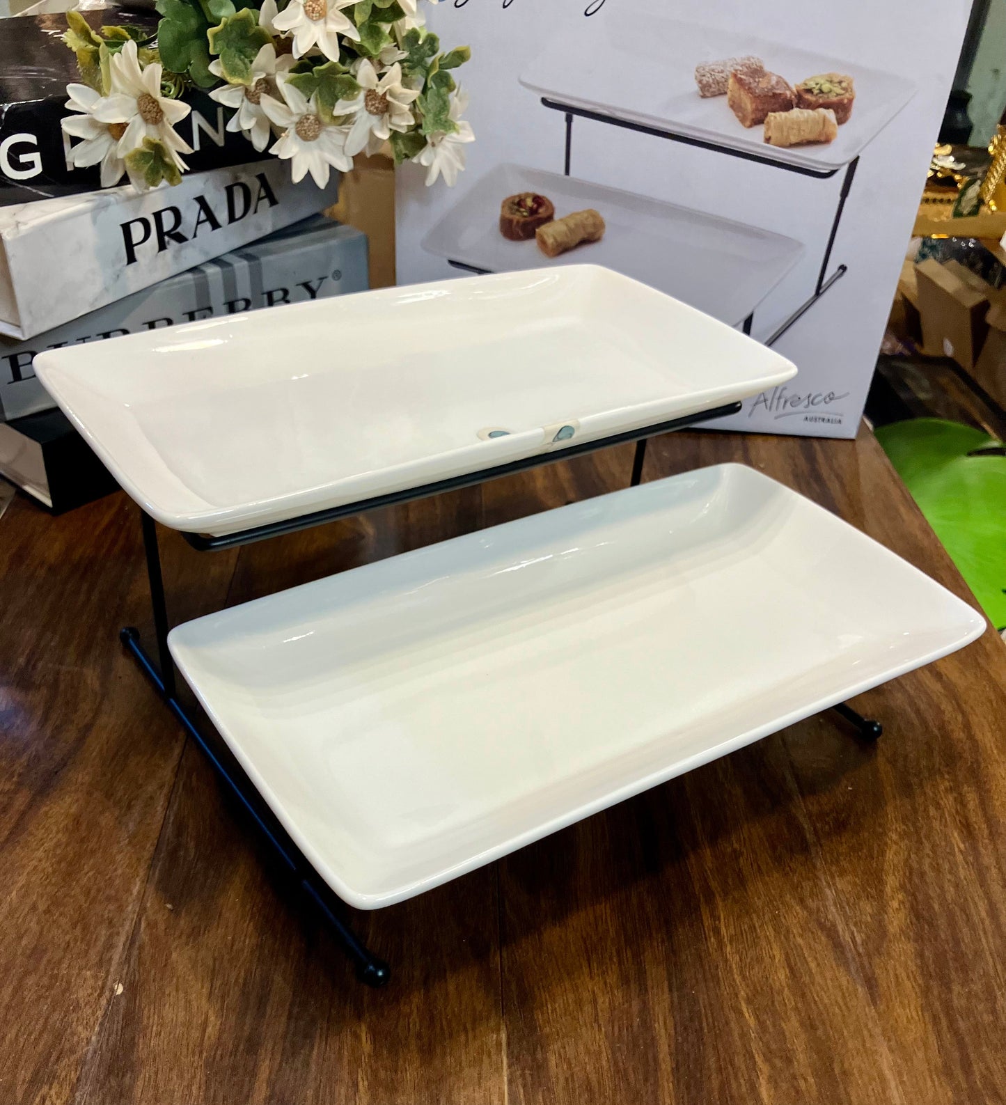 Symphony 2 Tier Rectangular Platter Set