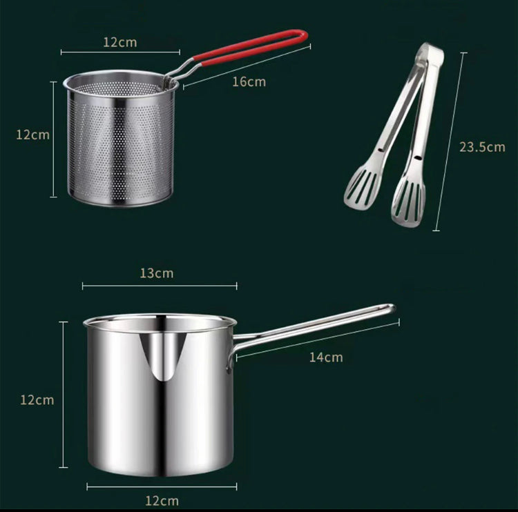 Portable Stainless Steel Deep Frying Pot