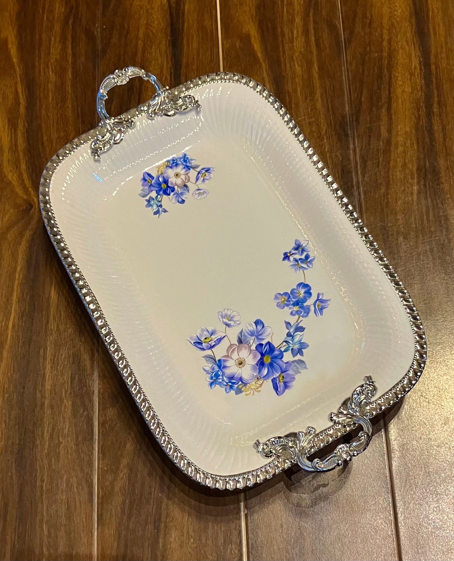 Angela Blue Rose Porcelain Dish 1Pcs