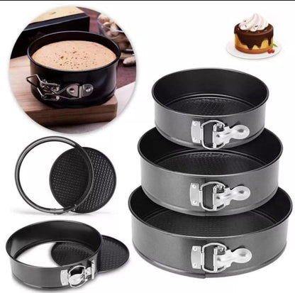 3 Pcs Set Round Shape Non-Stick Cake Moulds