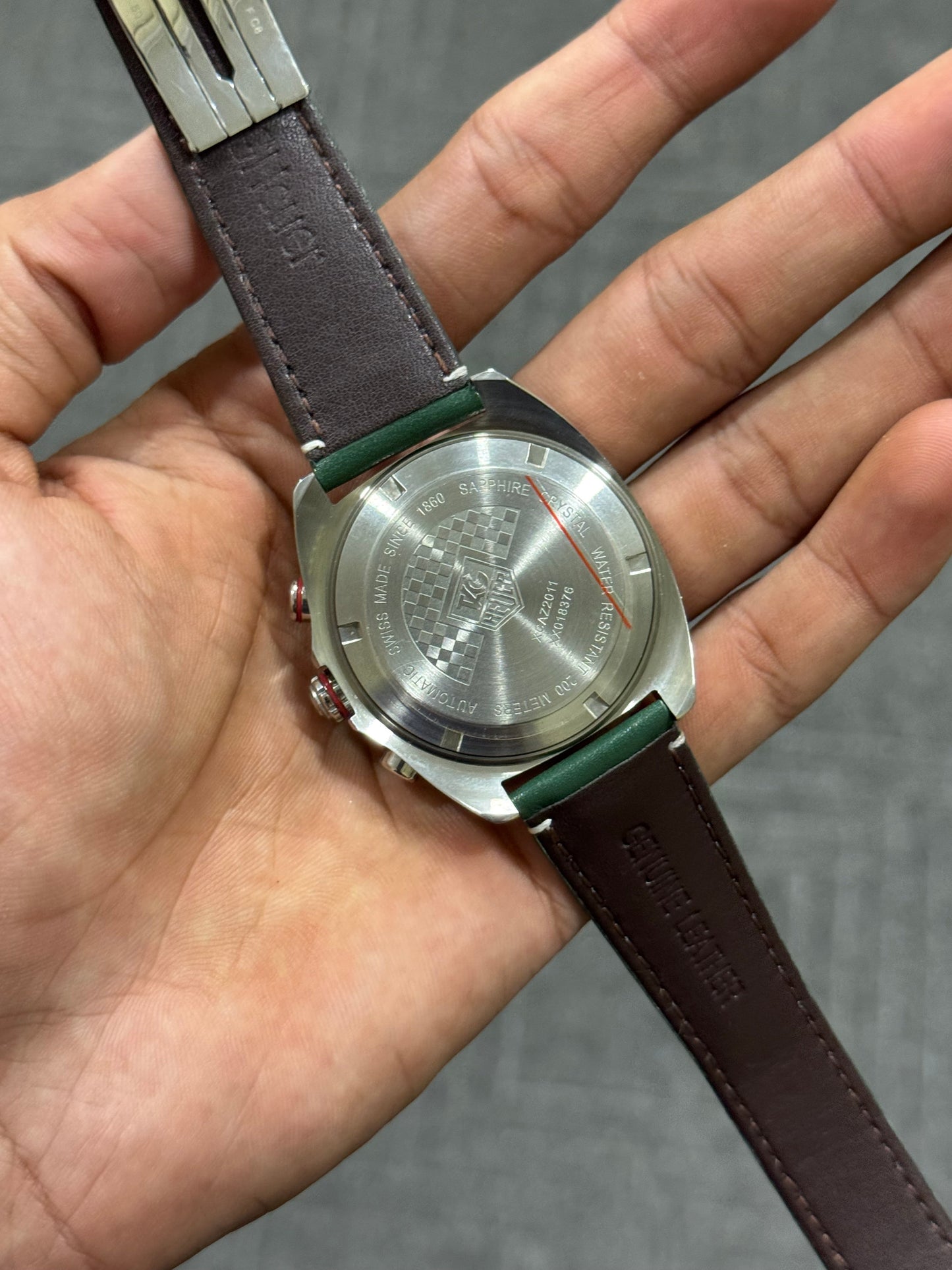 Tag Caliber 16 | Green Leather Strap | Green Dial