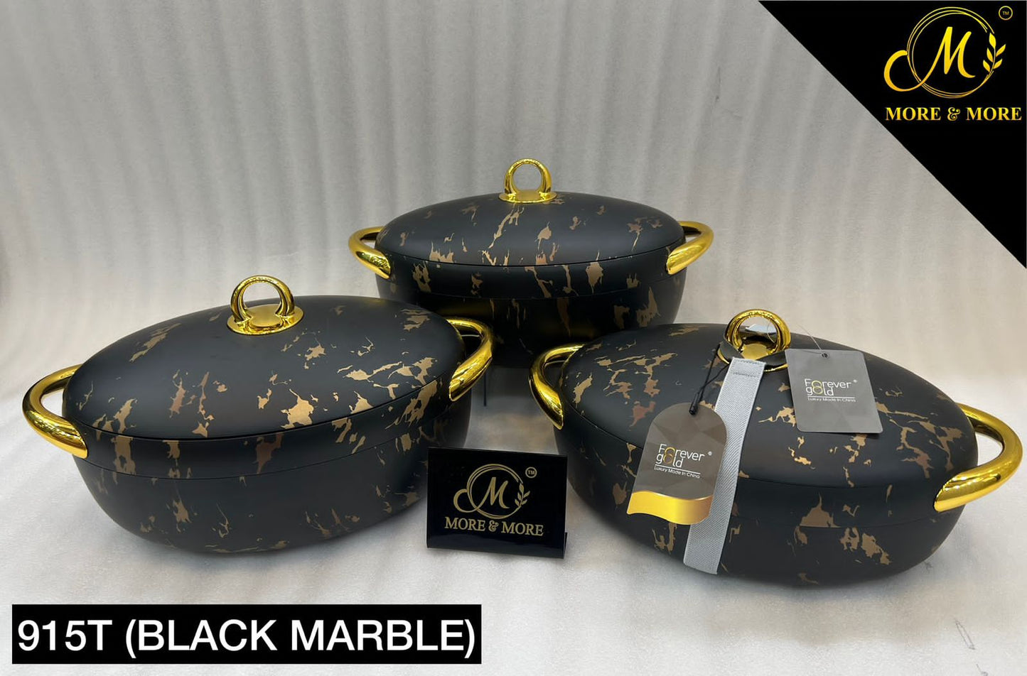 3-Pcs Hotpot Set - EC 915T (Black Marble)