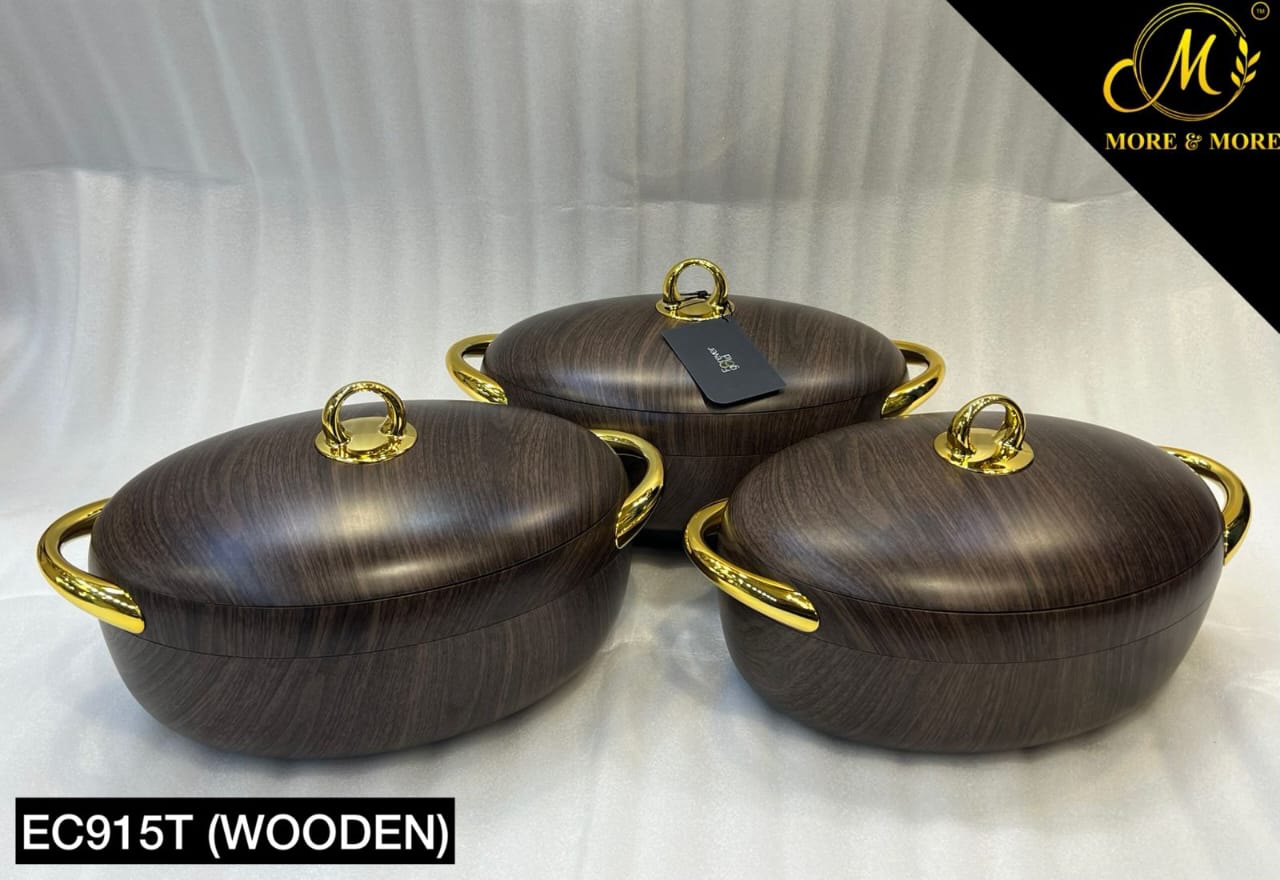 3-Pcs Hotpot Set - EC 915T (Dark Wooden)