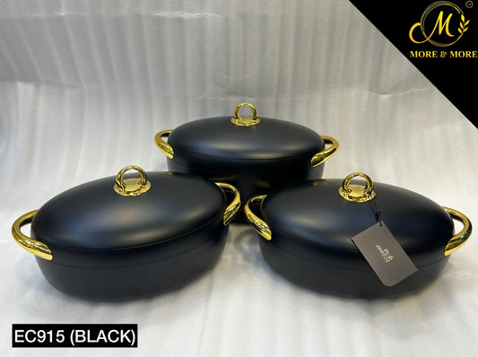 3-Pcs Hotpot Set -  EC 915 (Black)