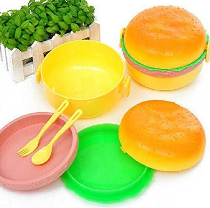 3 Layer Burger Style Lunch Box for Kids