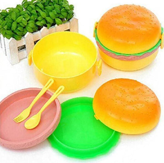 3 Layer Burger Style Lunch Box for Kids