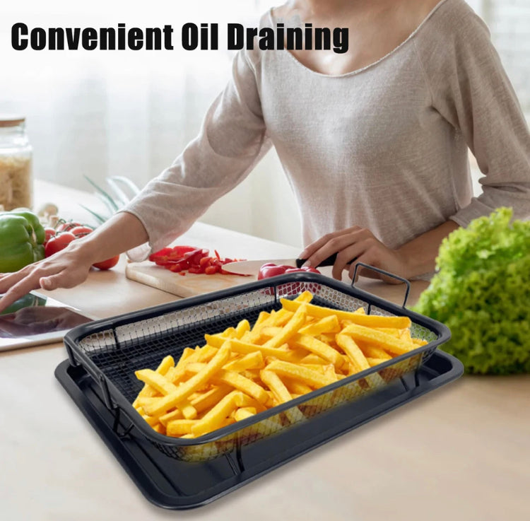 Crisper Rectangular Tray Convenient Oil Draining