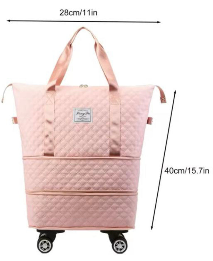 Foldable Large Capacity Travel Bag, New Expandable Large Handbag, Universal Wheel Business Travel Bag