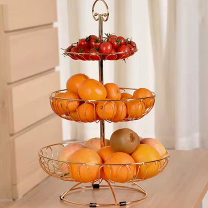 3-Layer Retro Fruit Tray – Vintage Tiered Serving Stand for Fruits, Snacks & Desserts | Adornia.pk