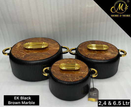 3-Pcs Hotpot Set - EK (Black with Brown)