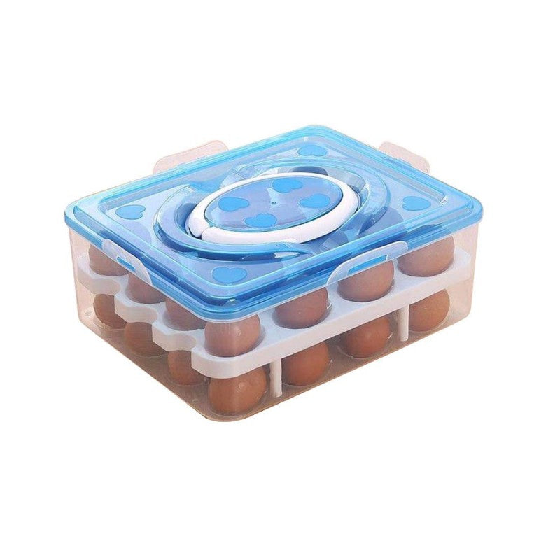 Large 32-Grid Transparent Egg Storage Box – Food-Safe & Stackable Organizer | Adornia.pk