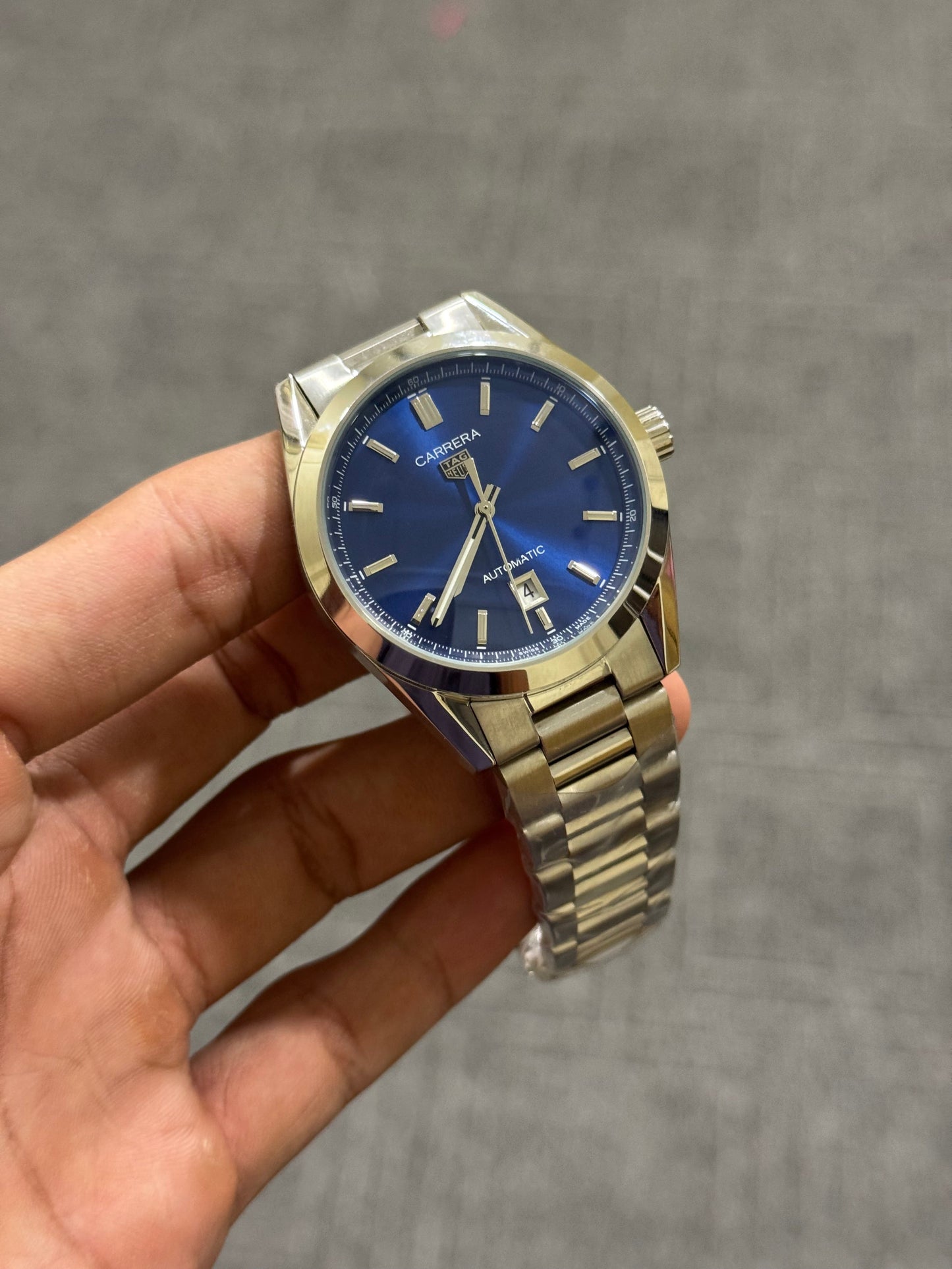 Tag Carrera Automatic Silver Blue dial