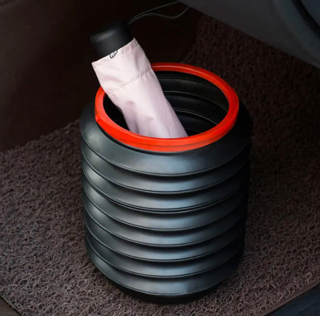 Folding Car Garbage Can, 2 in 1 Portable Storage Bucket, Foldable Dustbin