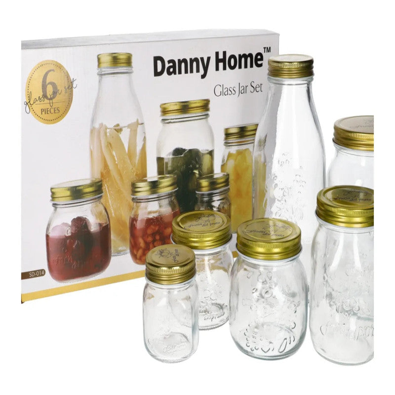 Glass Storage Pickle Jar Set 6pcs