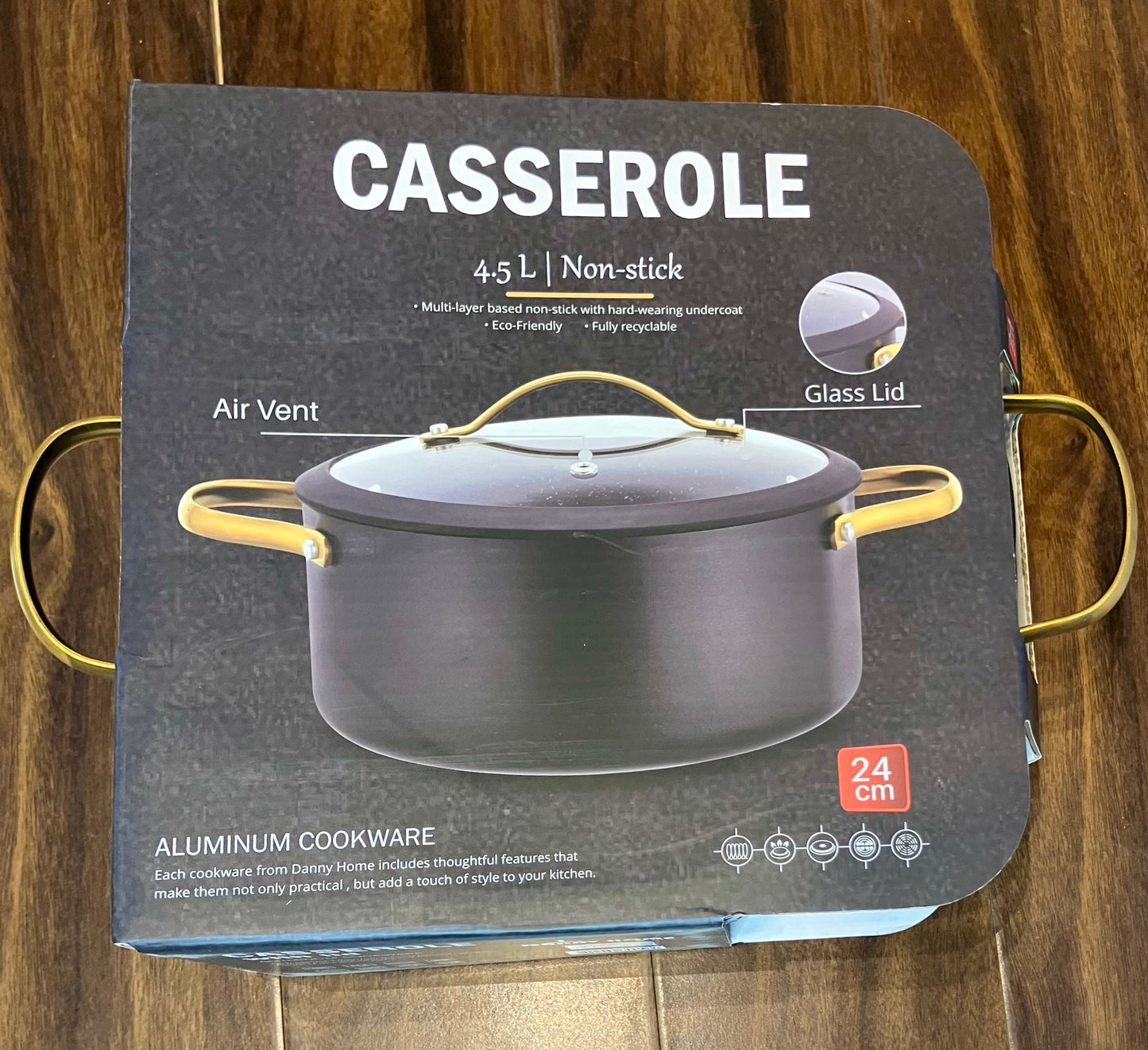 Danny Home Casserole 4.5Ltr Non-Stick 1Pcs