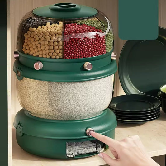 9KG Rotating Sealed Storage Box, Separated Sealed Rice Dispenser, Kitchen Accessories