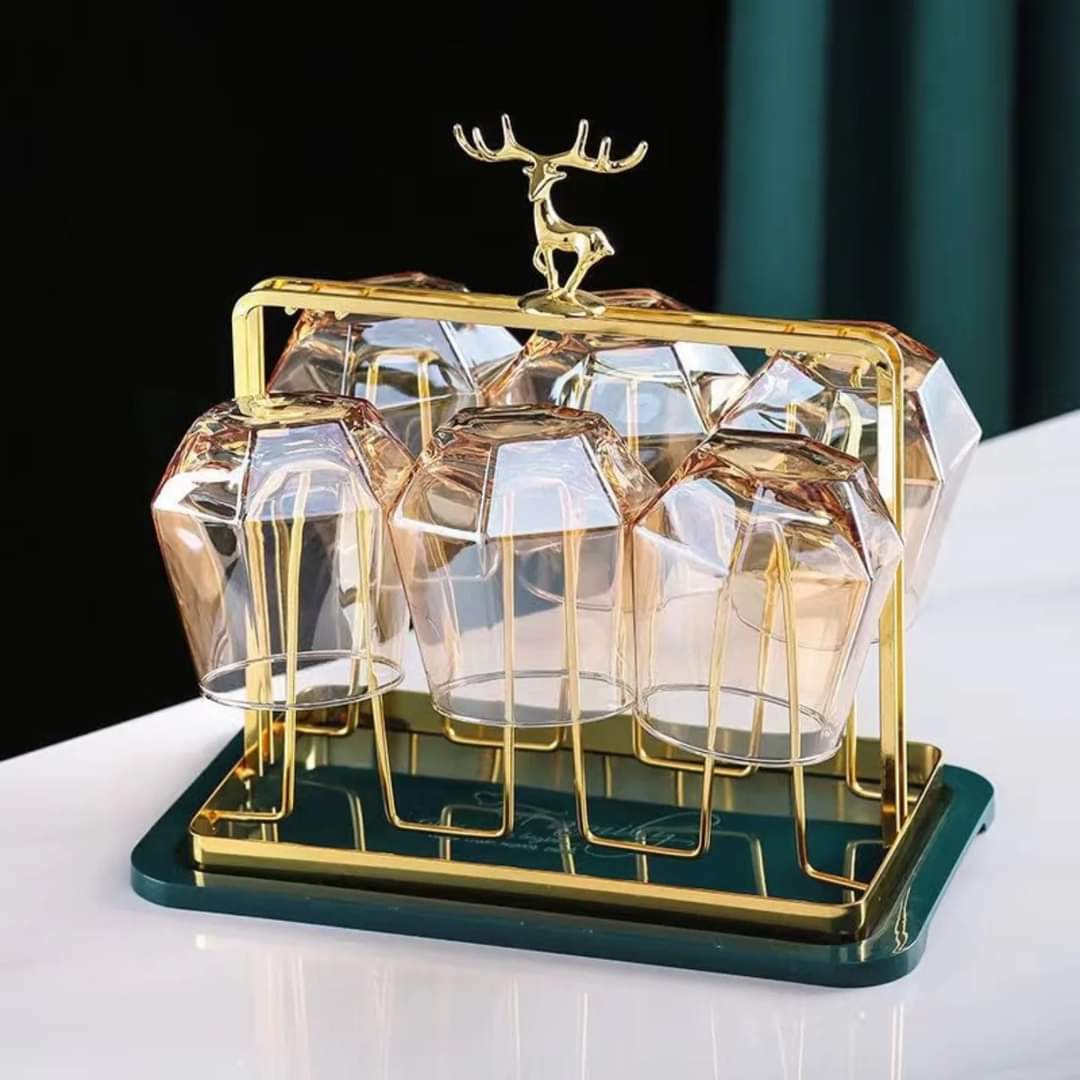 Golden luxury glass stand