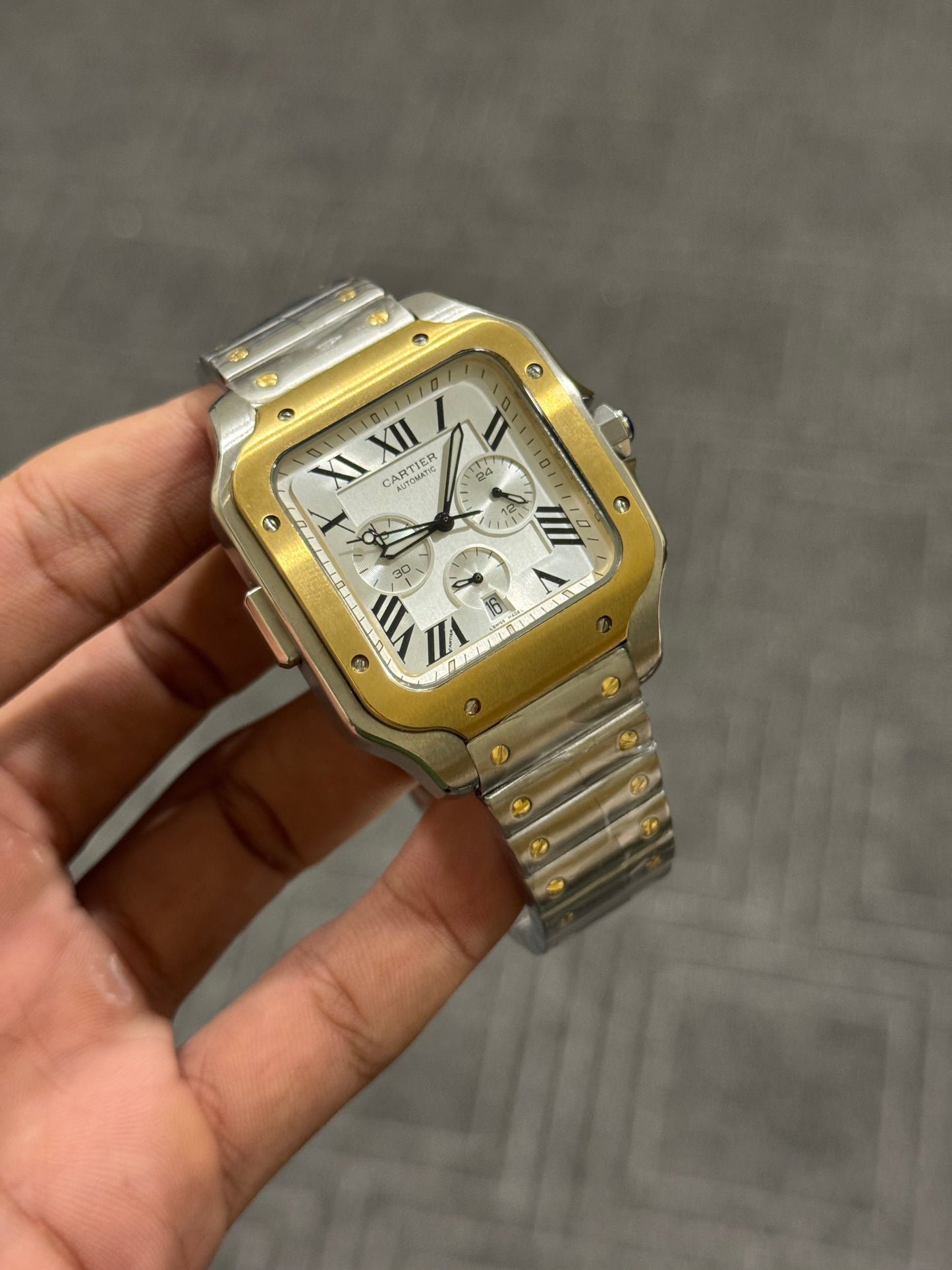 Santos Silver | Chrono | Gold White Case