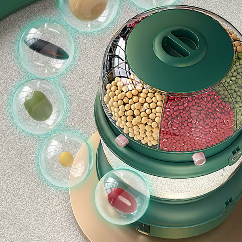 9KG Rotating Sealed Storage Box, Separated Sealed Rice Dispenser, Kitchen Accessories