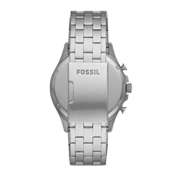 Fossil Forrester Silver Stainless Steel Blue Dial Chronograph Quartz Watch for Gents - FS5605