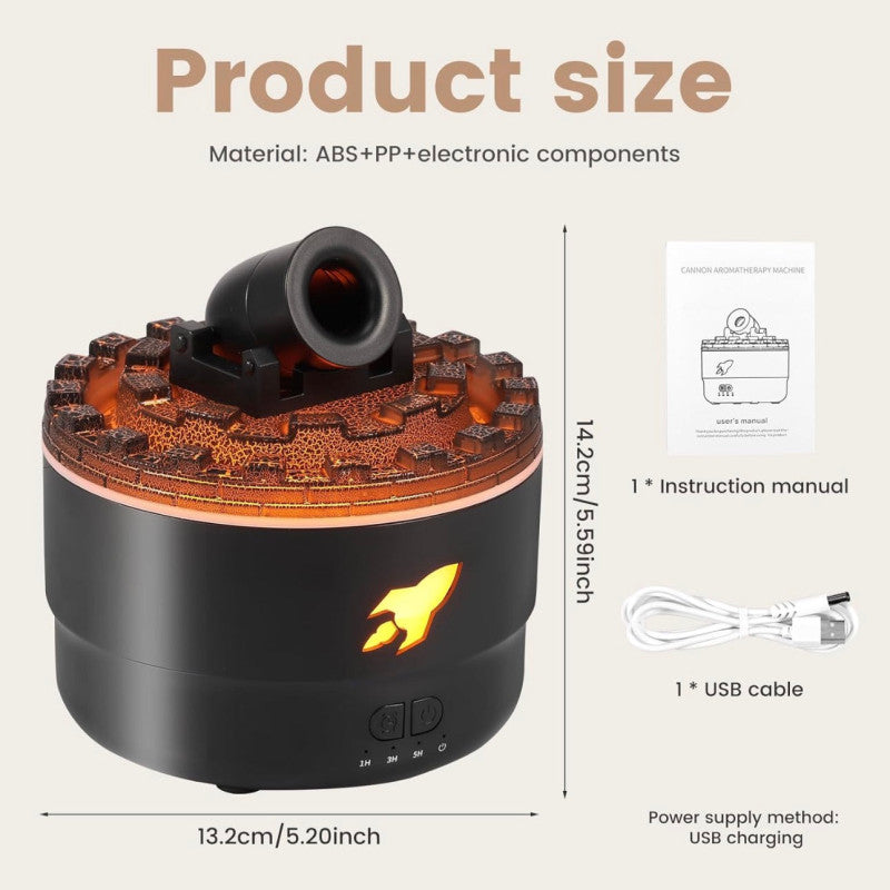 Rocket Blast 3D Mist Humidifier with Projection & Ambient Night Light – Ultra Cool Steam Diffuser | Adornia.pk