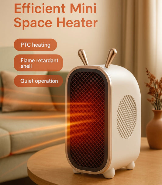 Mini Fast-Heating Portable Space Heater – PTC Ceramic Technology, Quiet & Energy-Efficient – Stylish Flame-Retardant Design