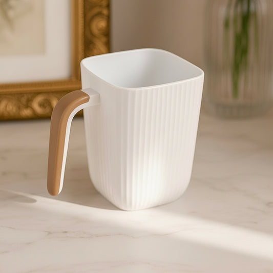 Ziba Premium Ribbed Square Mug – Modern Minimalist Drinkware with Ergonomic Handle