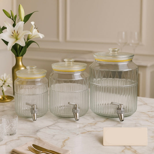 Premium Acrylic Beverage Dispenser Set with Tap – 5.6L, 8L & 12L