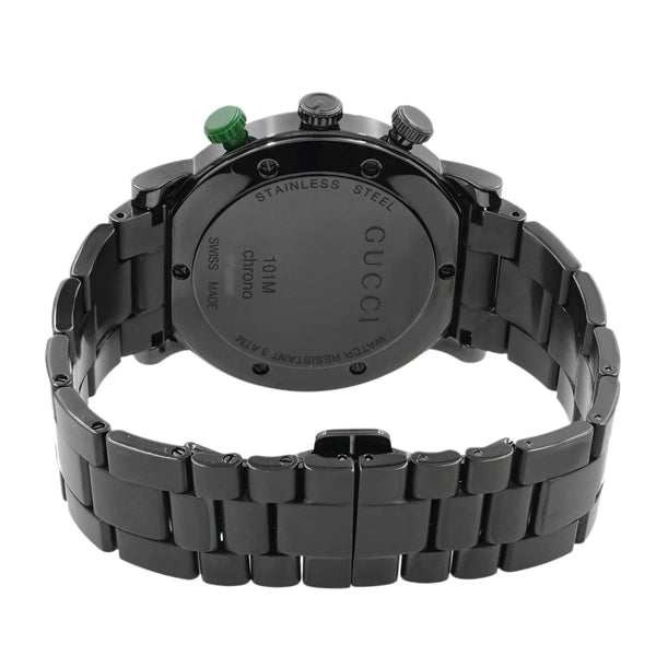 Gucci 101 G-Chrono Black Stainless Steel Black Dial Quartz Watch for Gents- GUCCI YA101331