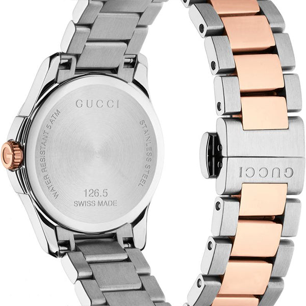 Gucci G-Timeless Two-tone Stainless Steel Grey Dial Quartz Watch for Ladies- GUCCI YA126527