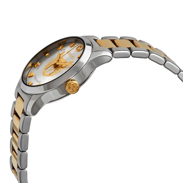 Gucci G-Timeless Two-tone Stainless Steel Silver Dial Quartz Watch for Ladies - GUCCI YA 126596