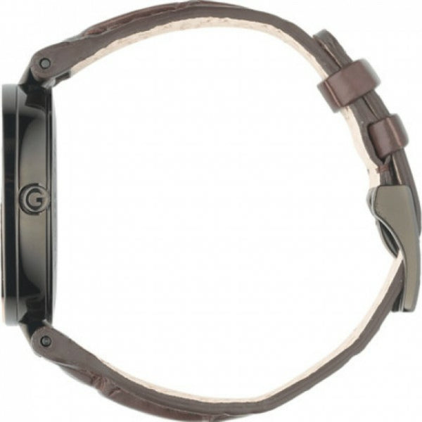 Gucci Interlocking-G Brown Leather Strap Black Dial Quartz Watch for Ladies - GUCCI YA 133304