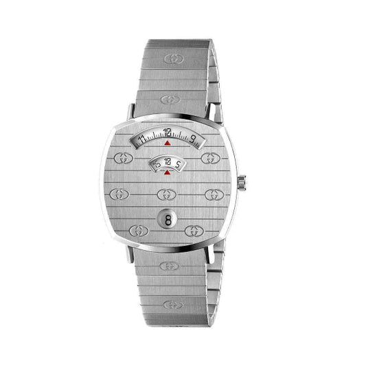 Gucci Grip Silver Stainless Steel Silver Dial Quartz Watch for Ladies - GUCCI YA 157401