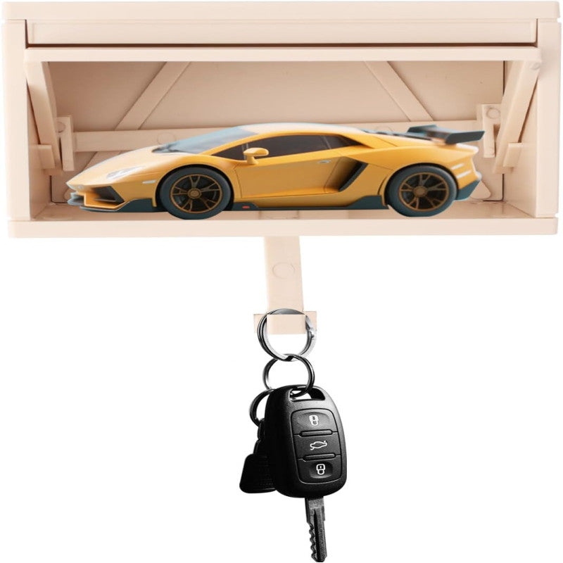 3D Garage-Style Key Holder Box – Wall-Mounted Key Rack with Opening Door | Adornia.pk