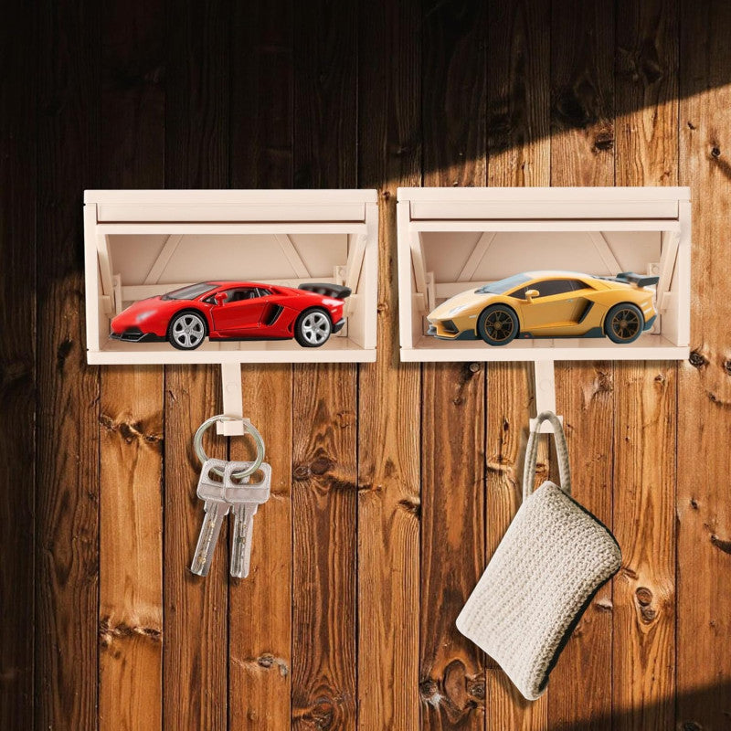 3D Garage-Style Key Holder Box – Wall-Mounted Key Rack with Opening Door | Adornia.pk