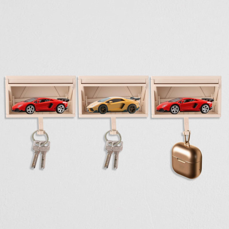 3D Garage-Style Key Holder Box – Wall-Mounted Key Rack with Opening Door | Adornia.pk