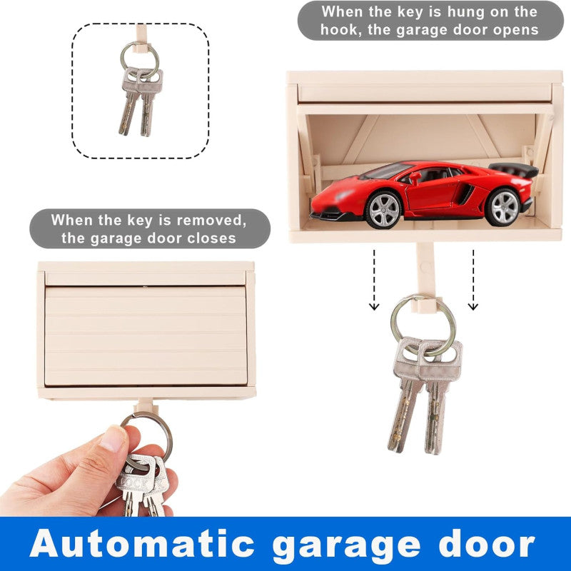 3D Garage-Style Key Holder Box – Wall-Mounted Key Rack with Opening Door | Adornia.pk