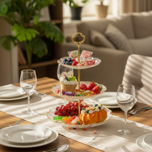 DelightTower 3-Tier Golden Serving Stand