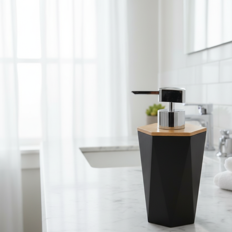 Geometrica Modern Liquid Soap Dispenser – Stylish Bathroom & Kitchen Accessory | Adornia.pk