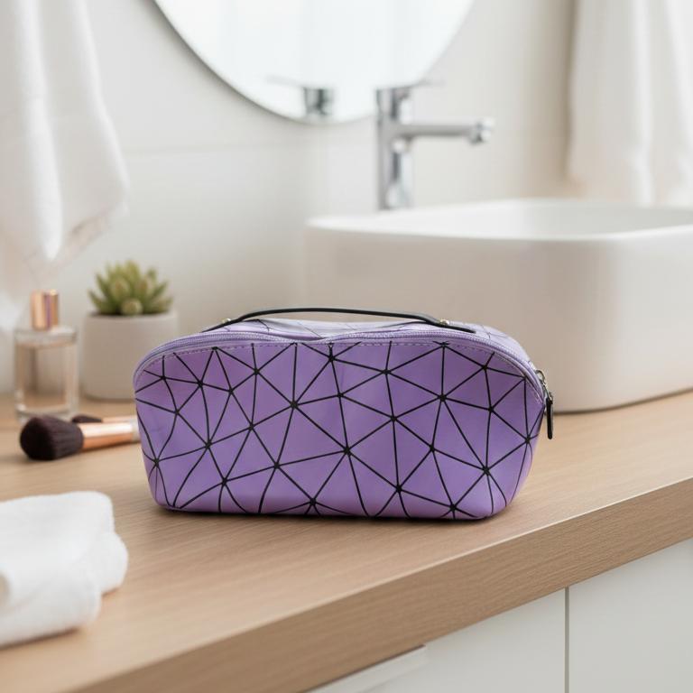 Diamond PU Travel Cosmetic Pouch