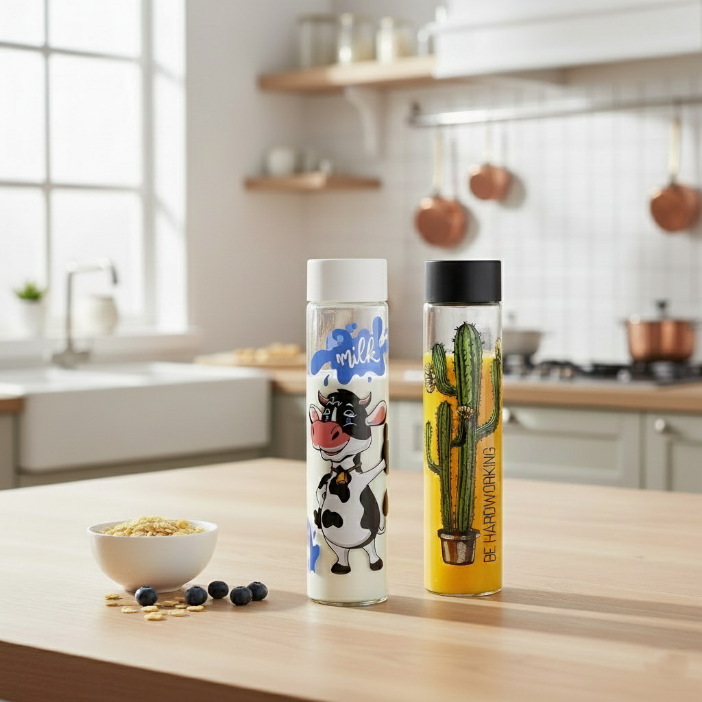 Printed Large Glass Bottle 820ML (1724) by Limon