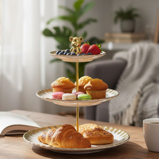 3 Layer, Reusable Round Cake Stand - Fruit Display